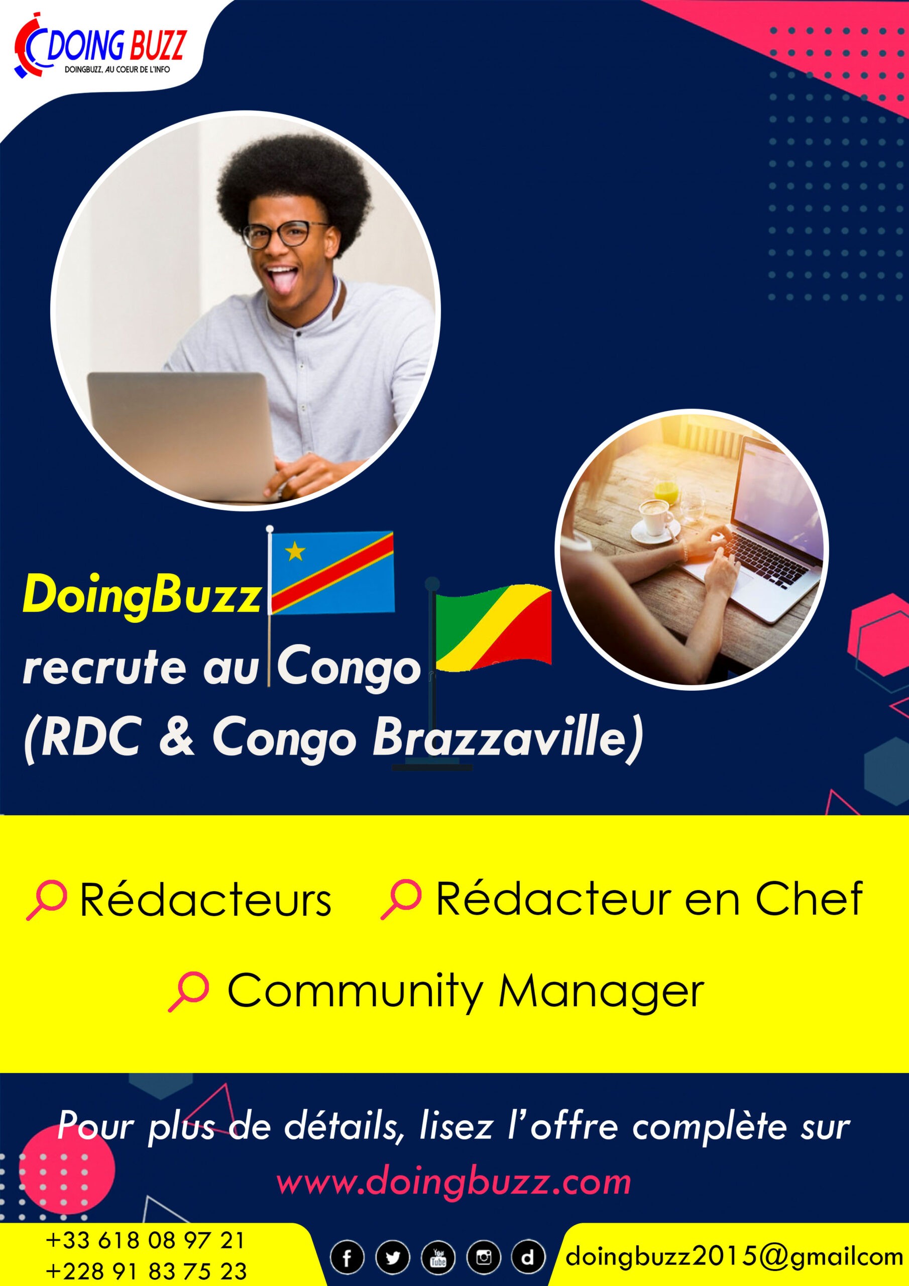 Doingbuzz.com recrute pour plusieurs postes au Congo