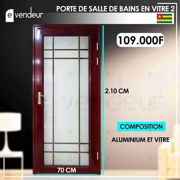 PORTES DE SALLE DE BAINS EN VITRE