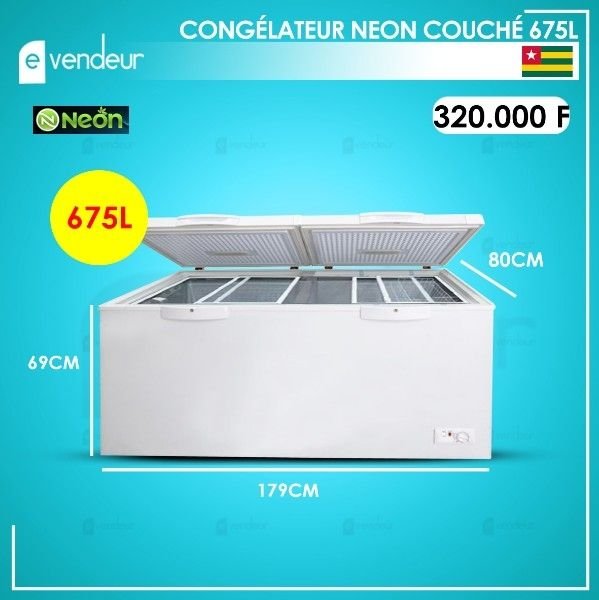 CONGÉLATEUR COUCHÉ NEON 675L