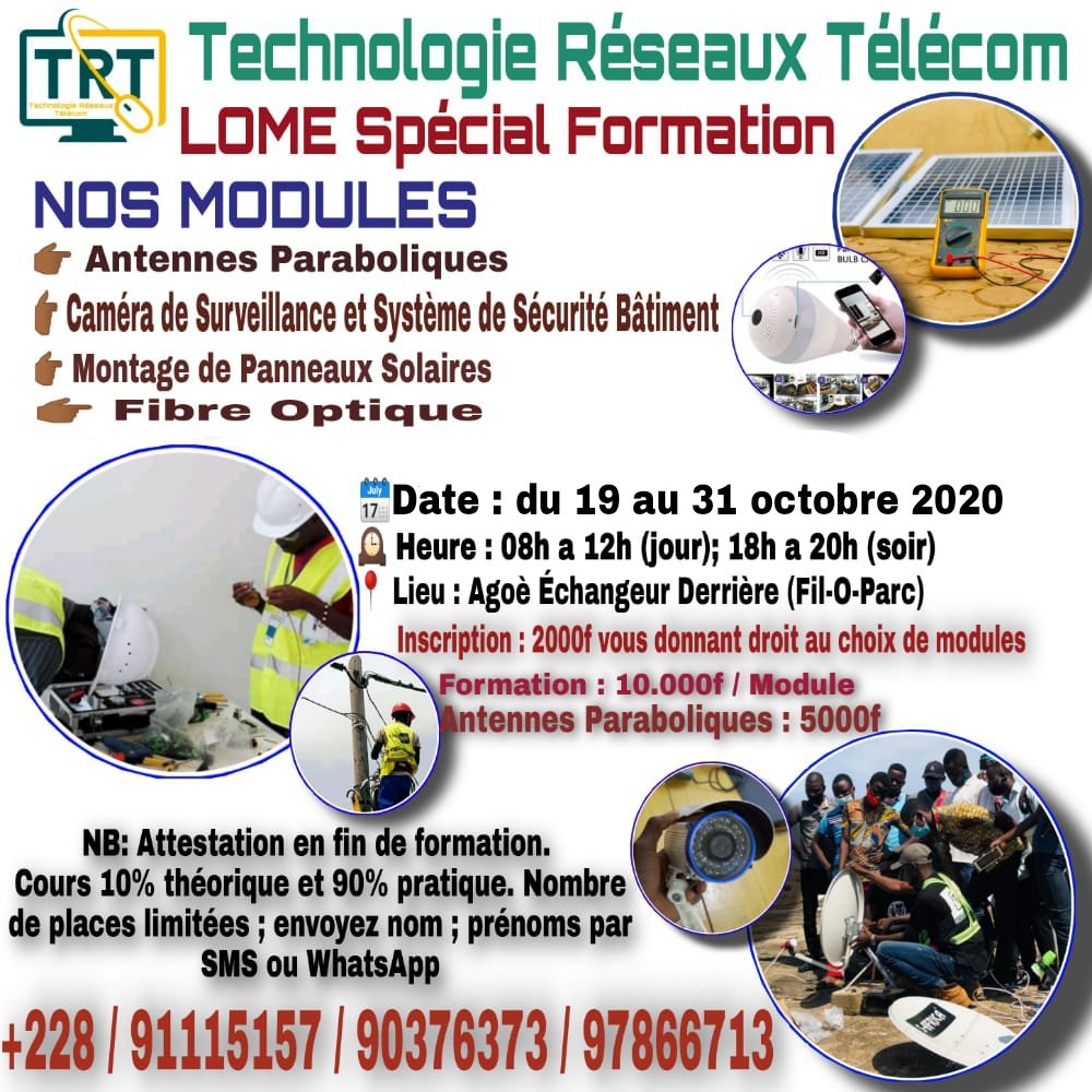 Spécial Formation en système de sécurité bâtiment ; Antenne parabolique ; Panneaux Solaires ; Fibre Optique