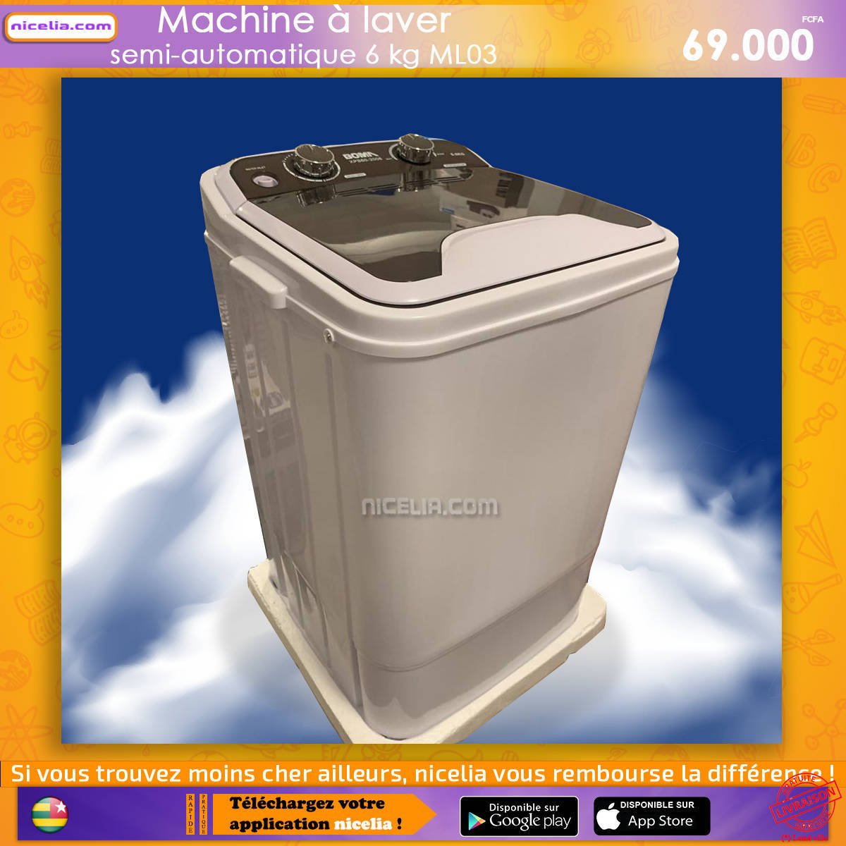 Machine à lavée semi automatique