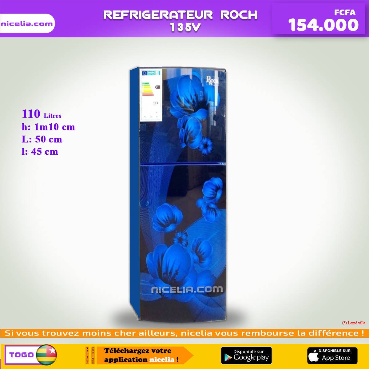 Réfrigérateur roch 135v
