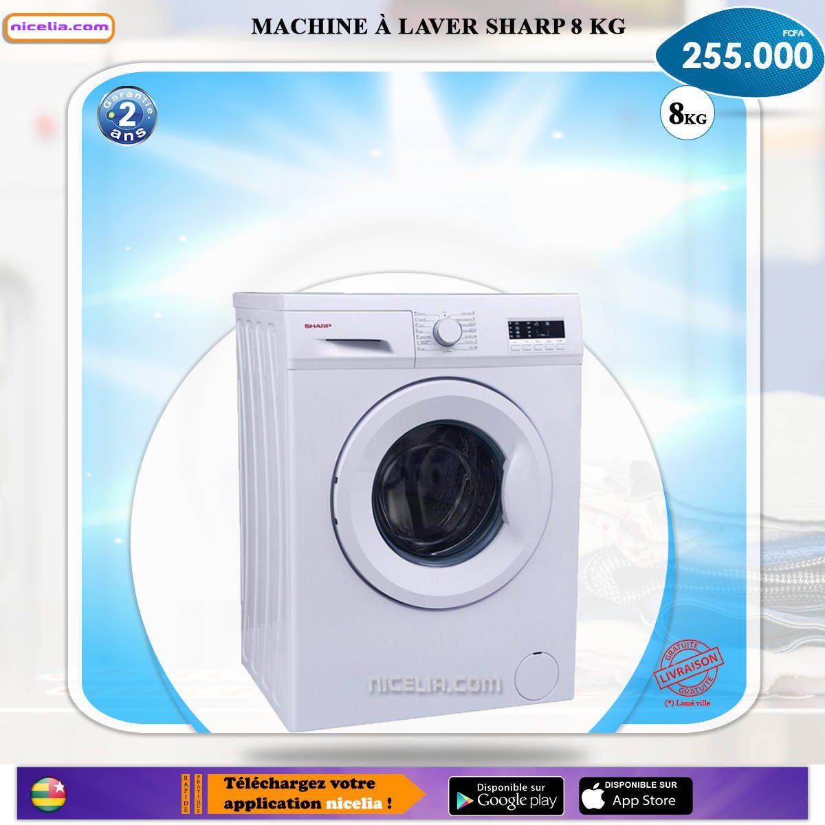 Machine a laver sharp 8kg