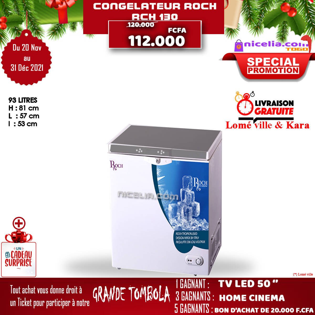 Congélateur roch RCH -130