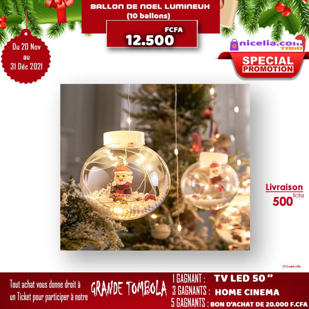 Ballon de Noël lumineux