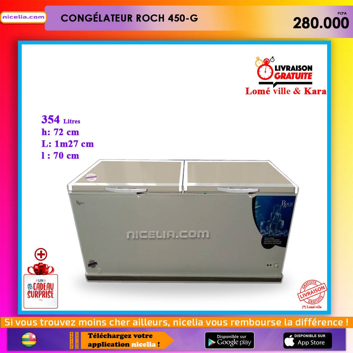 Congélateur roch 450